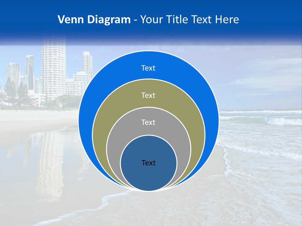 A Beach With A City In The Background PowerPoint Template