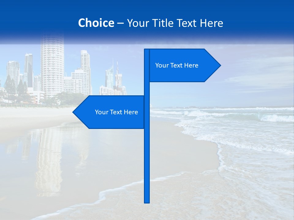 A Beach With A City In The Background PowerPoint Template