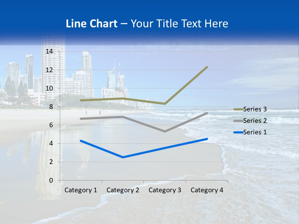 A Beach With A City In The Background PowerPoint Template