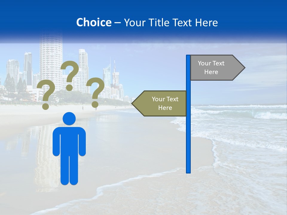 A Beach With A City In The Background PowerPoint Template