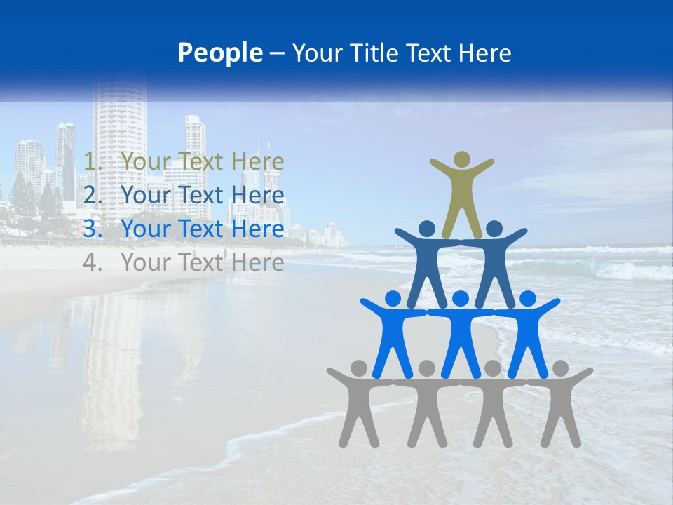 A Beach With A City In The Background PowerPoint Template