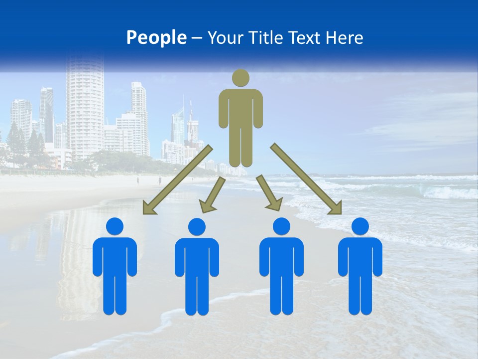 A Beach With A City In The Background PowerPoint Template