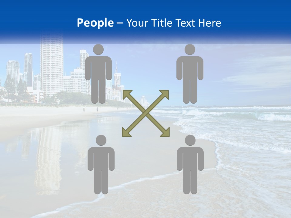 A Beach With A City In The Background PowerPoint Template