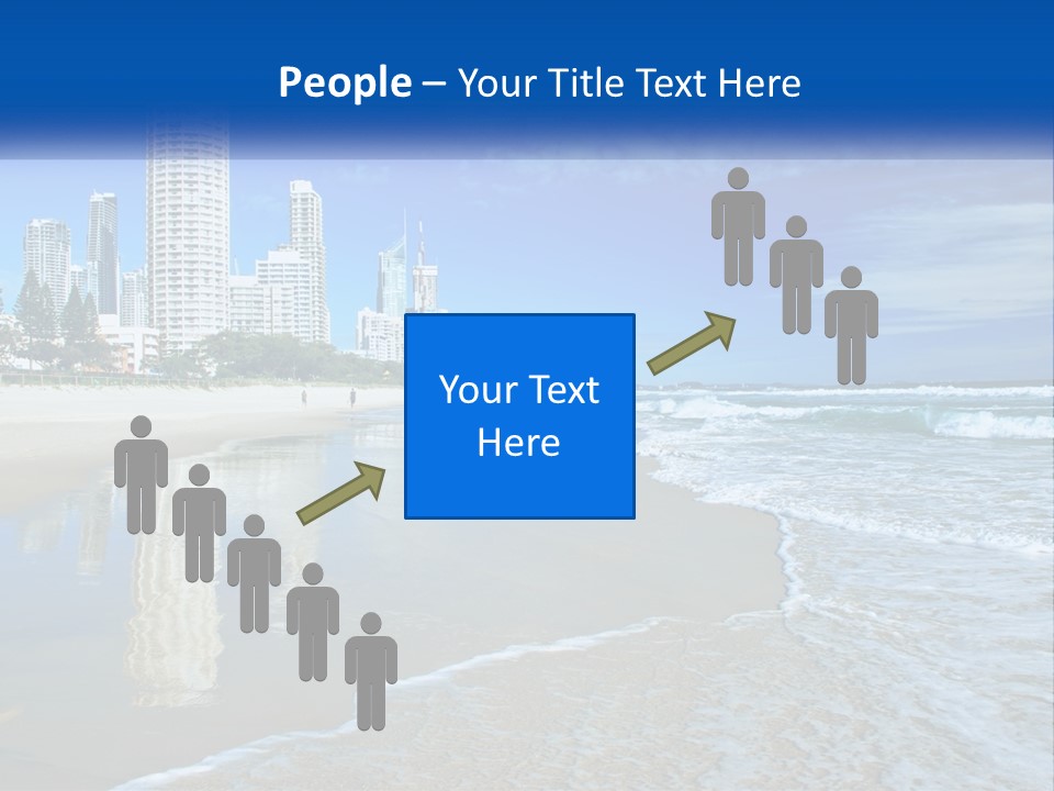 A Beach With A City In The Background PowerPoint Template