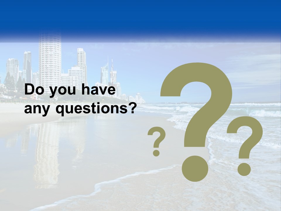 A Beach With A City In The Background PowerPoint Template