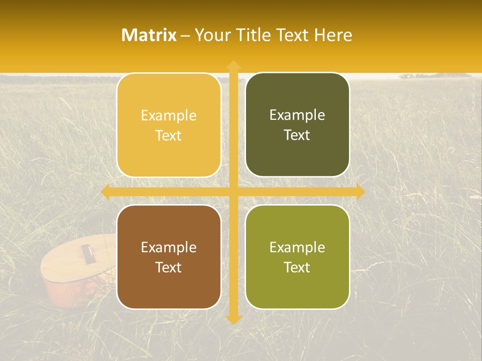 A Guitar In A Field Of Tall Grass PowerPoint Template