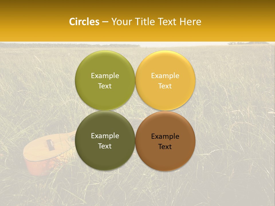 A Guitar In A Field Of Tall Grass PowerPoint Template