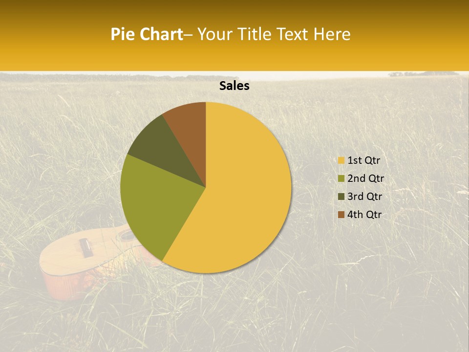 A Guitar In A Field Of Tall Grass PowerPoint Template