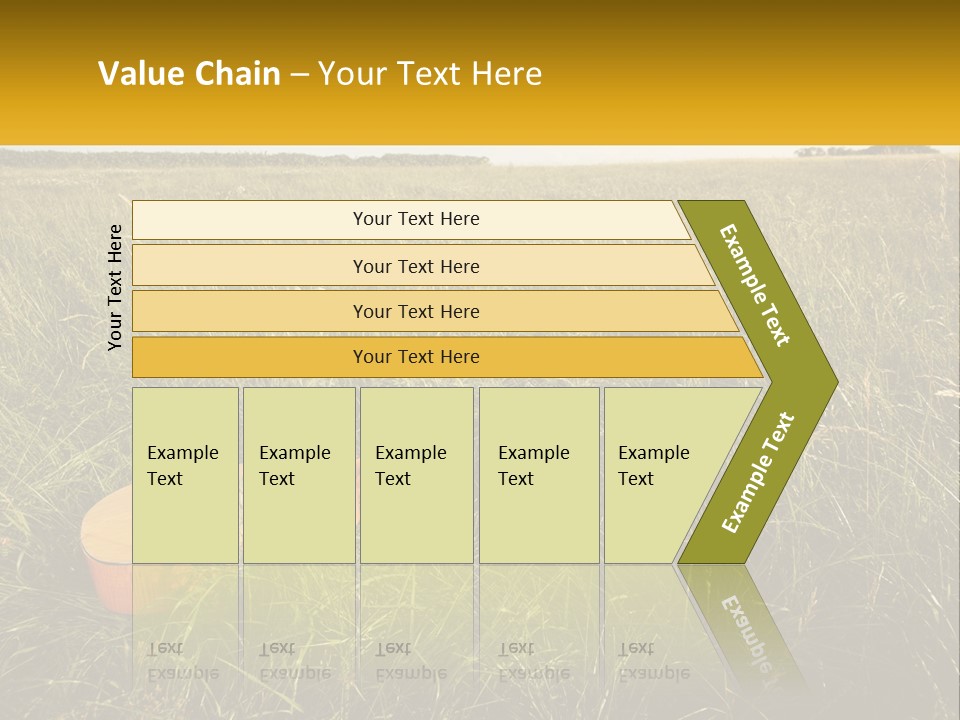 A Guitar In A Field Of Tall Grass PowerPoint Template