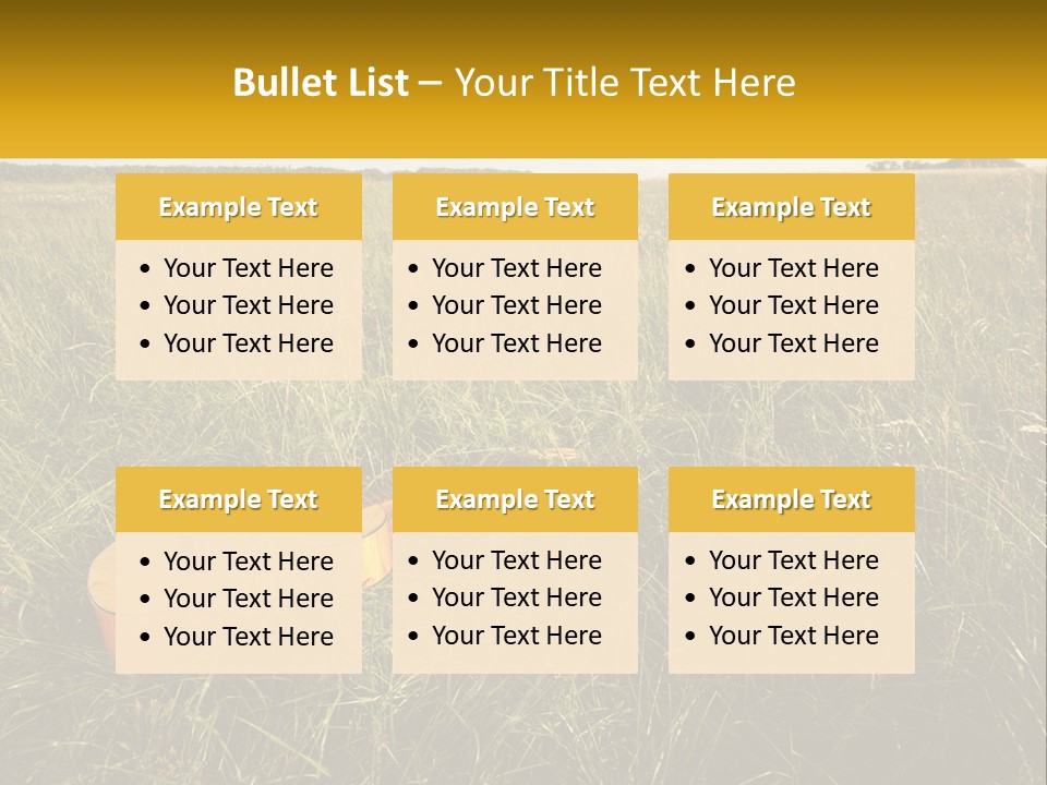 A Guitar In A Field Of Tall Grass PowerPoint Template