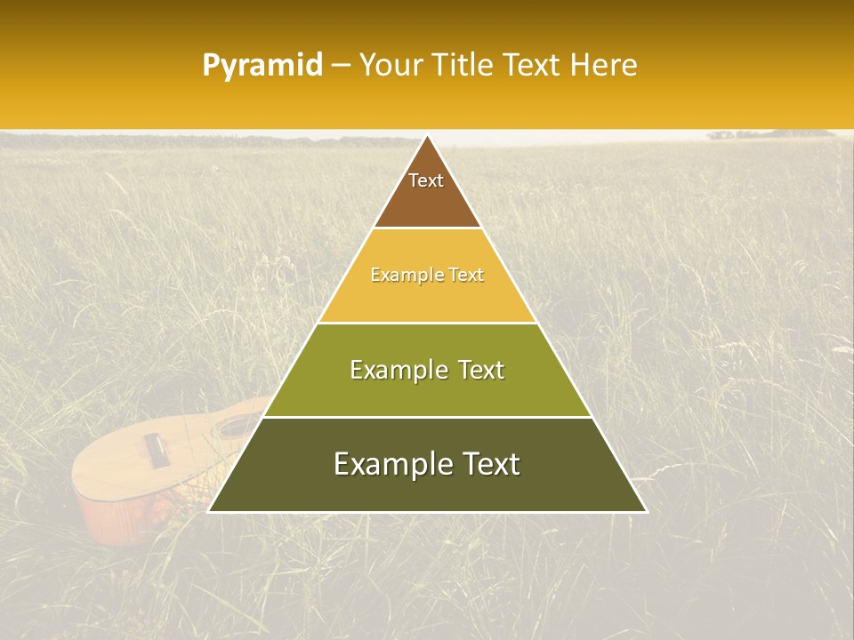 A Guitar In A Field Of Tall Grass PowerPoint Template