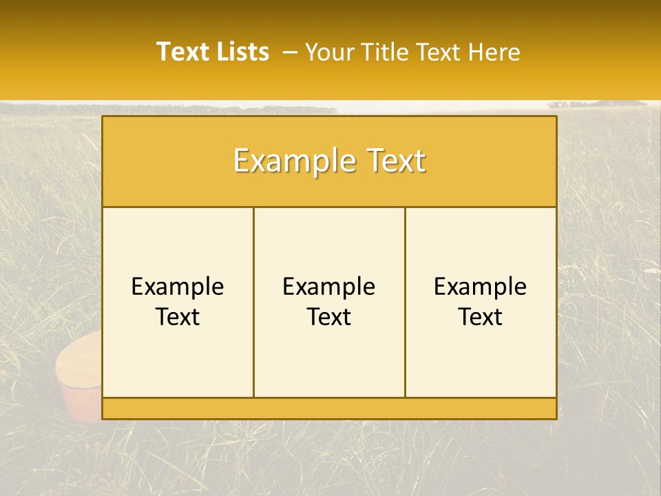 A Guitar In A Field Of Tall Grass PowerPoint Template