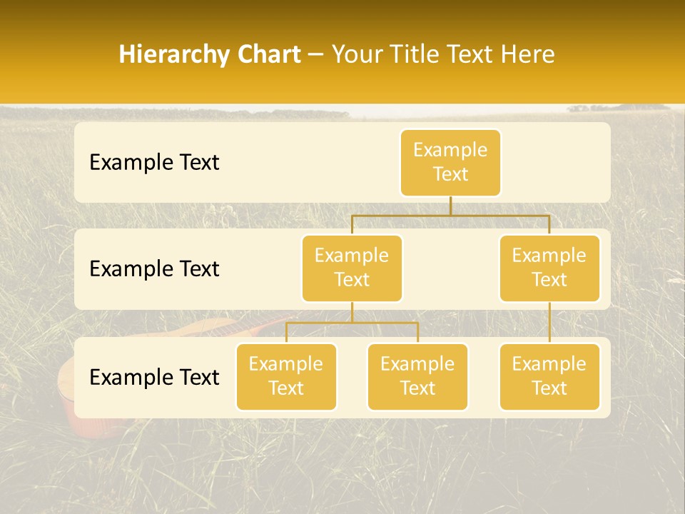 A Guitar In A Field Of Tall Grass PowerPoint Template