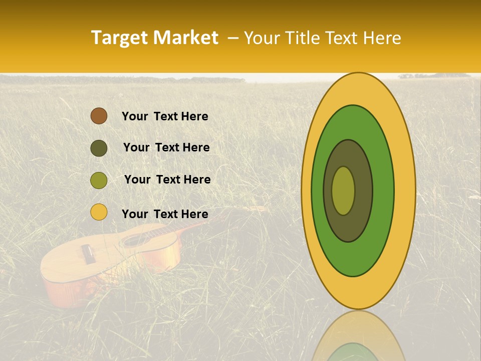 A Guitar In A Field Of Tall Grass PowerPoint Template