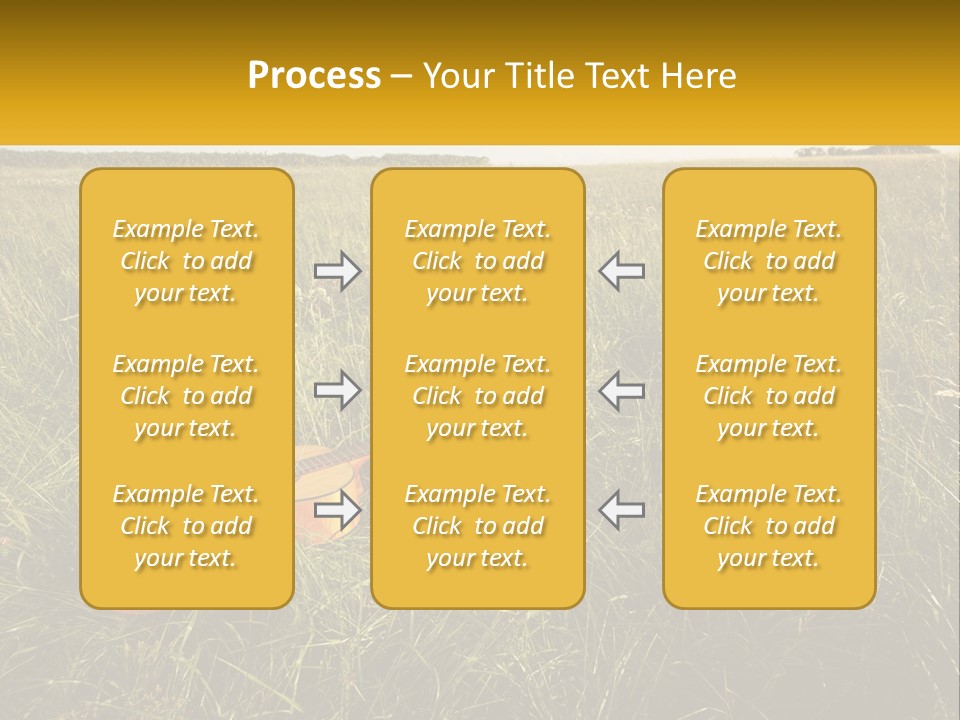A Guitar In A Field Of Tall Grass PowerPoint Template
