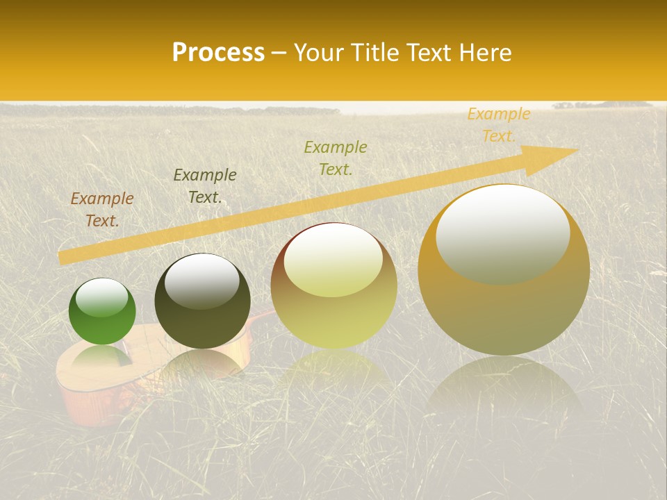 A Guitar In A Field Of Tall Grass PowerPoint Template