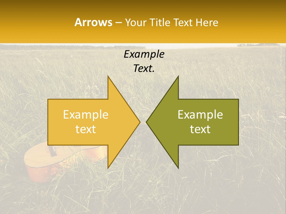 A Guitar In A Field Of Tall Grass PowerPoint Template