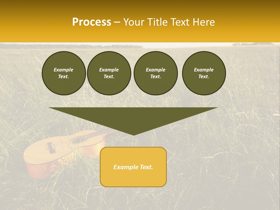 A Guitar In A Field Of Tall Grass PowerPoint Template