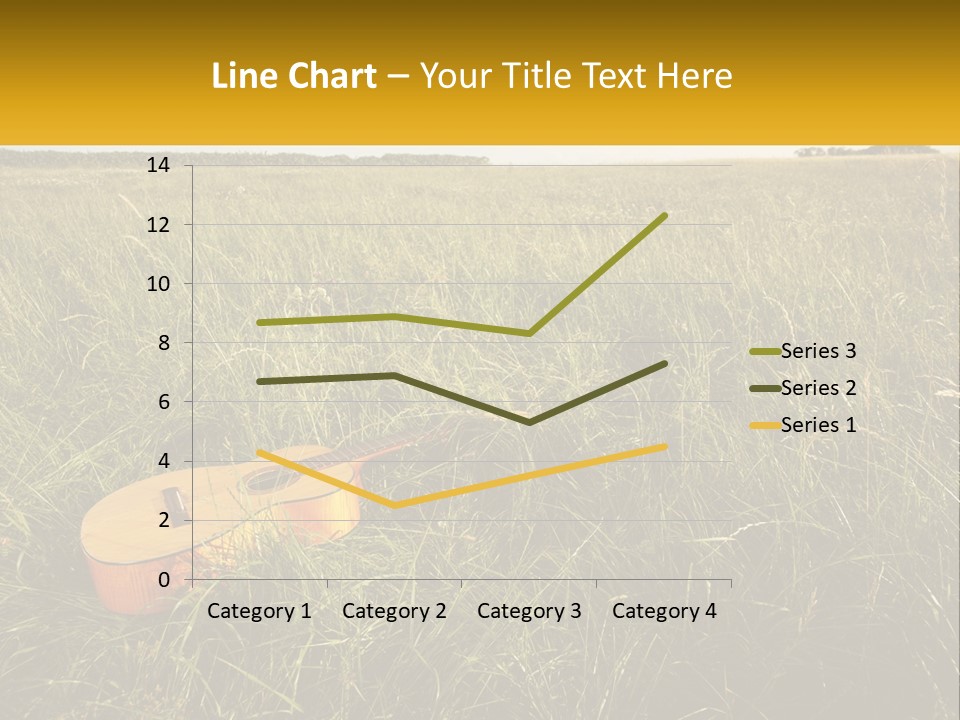 A Guitar In A Field Of Tall Grass PowerPoint Template