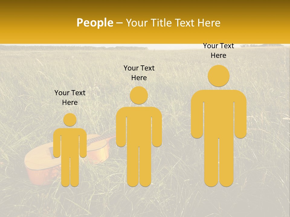 A Guitar In A Field Of Tall Grass PowerPoint Template