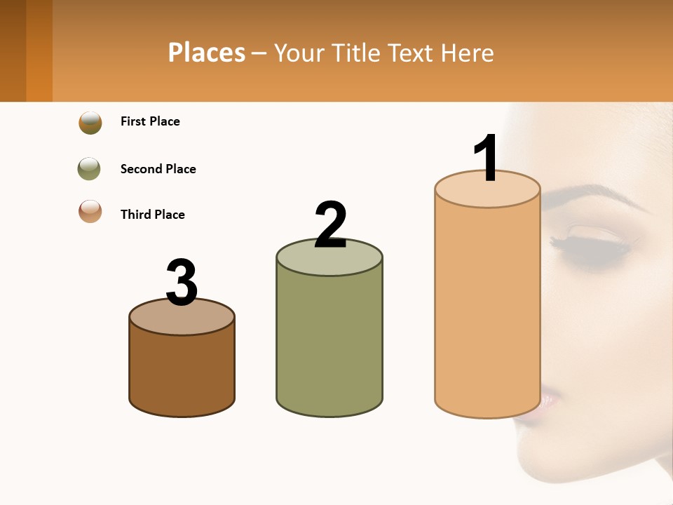 A Beautiful Woman With Makeup On Her Face PowerPoint Template