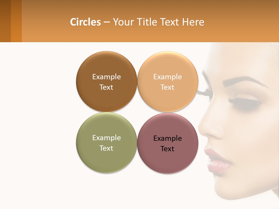 A Beautiful Woman With Makeup On Her Face PowerPoint Template