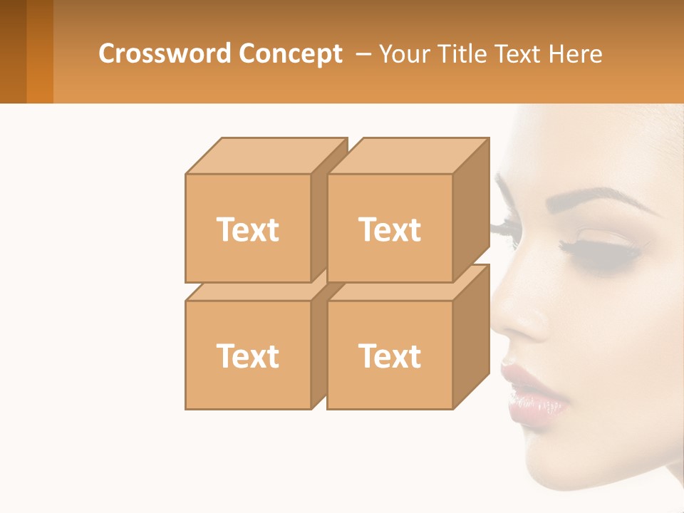 A Beautiful Woman With Makeup On Her Face PowerPoint Template