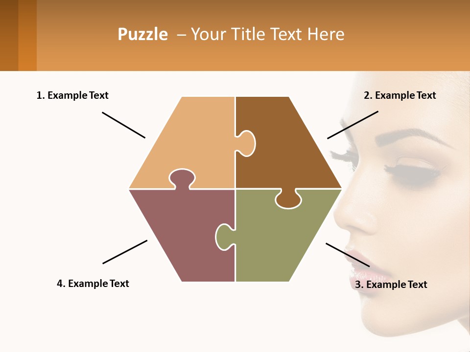 A Beautiful Woman With Makeup On Her Face PowerPoint Template