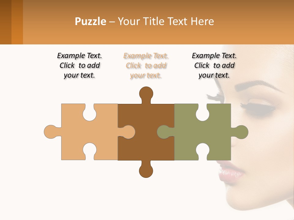 A Beautiful Woman With Makeup On Her Face PowerPoint Template