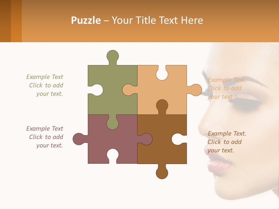 A Beautiful Woman With Makeup On Her Face PowerPoint Template