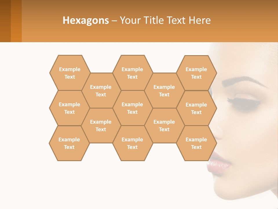 A Beautiful Woman With Makeup On Her Face PowerPoint Template
