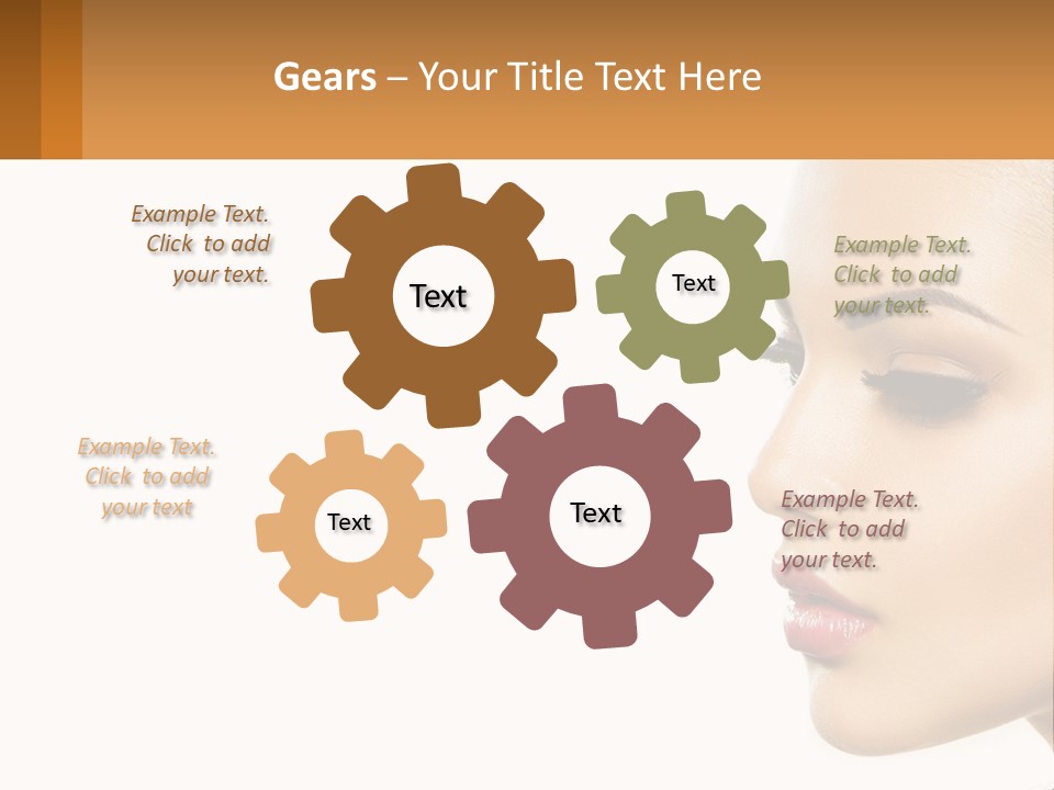 A Beautiful Woman With Makeup On Her Face PowerPoint Template