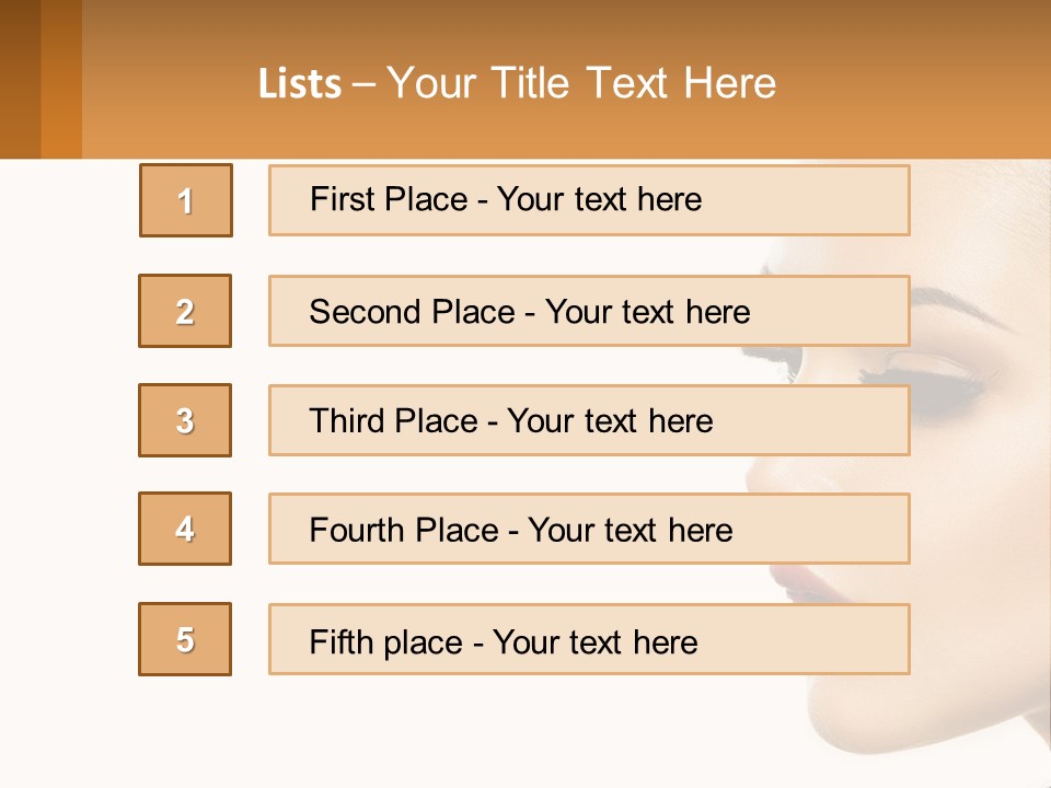 A Beautiful Woman With Makeup On Her Face PowerPoint Template