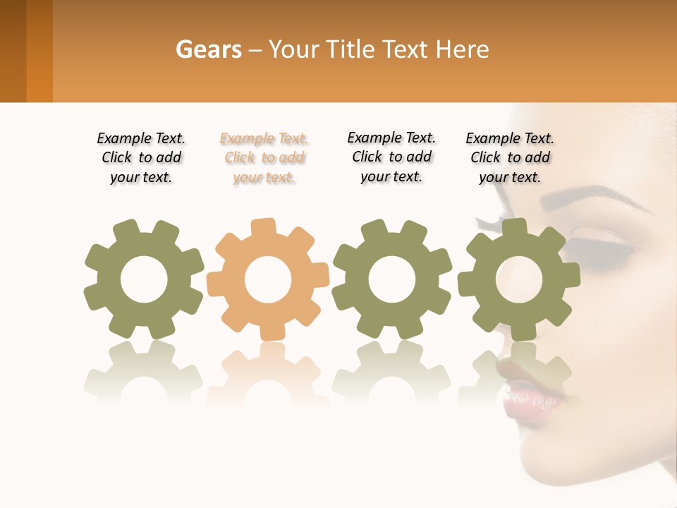 A Beautiful Woman With Makeup On Her Face PowerPoint Template