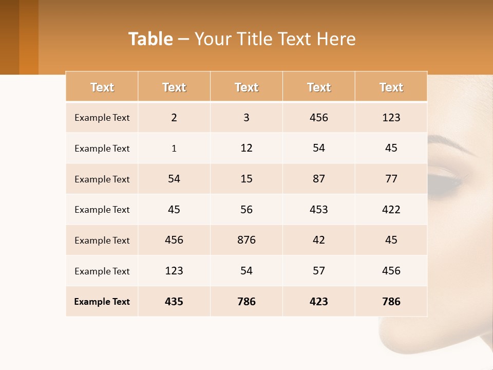 A Beautiful Woman With Makeup On Her Face PowerPoint Template
