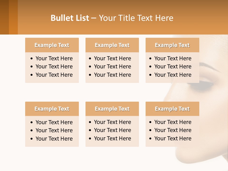 A Beautiful Woman With Makeup On Her Face PowerPoint Template