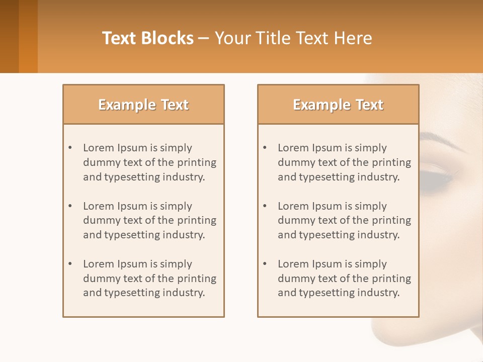 A Beautiful Woman With Makeup On Her Face PowerPoint Template