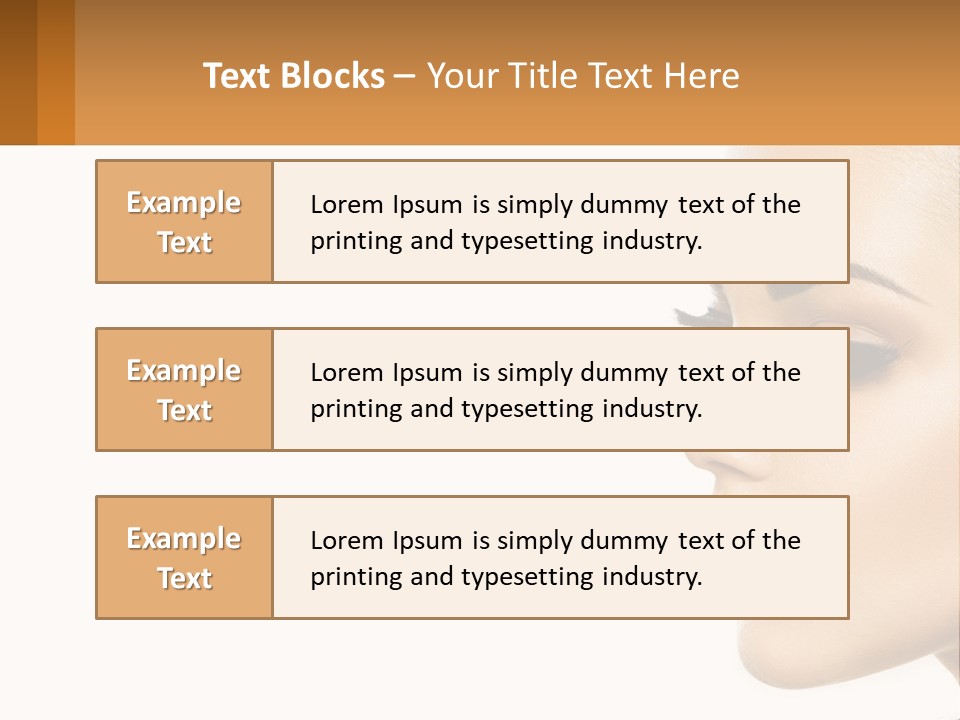 A Beautiful Woman With Makeup On Her Face PowerPoint Template