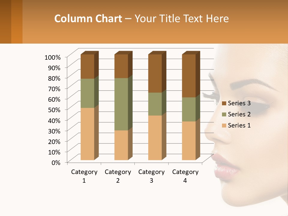 A Beautiful Woman With Makeup On Her Face PowerPoint Template
