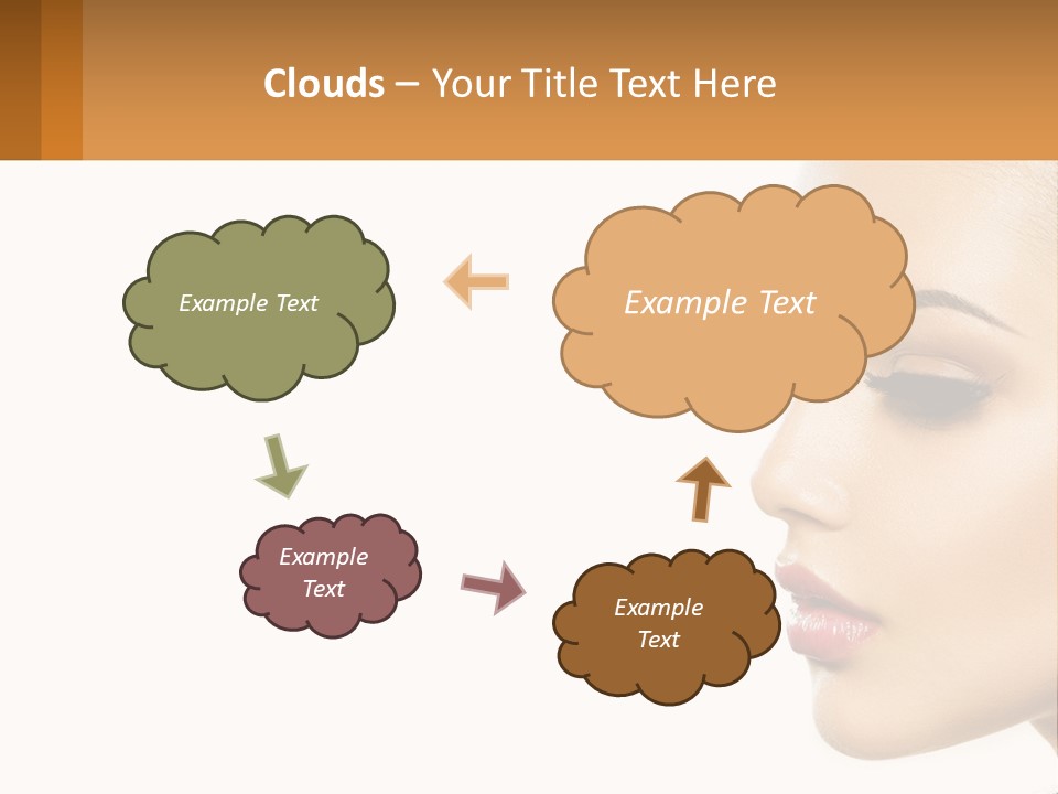 A Beautiful Woman With Makeup On Her Face PowerPoint Template