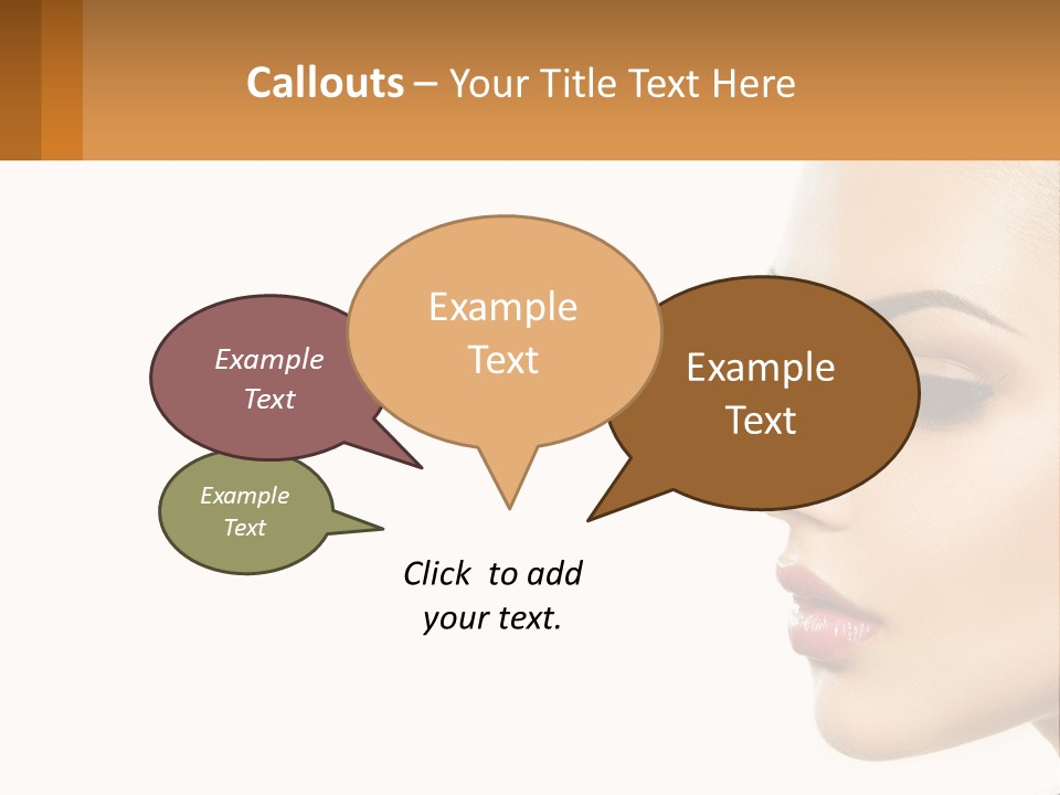 A Beautiful Woman With Makeup On Her Face PowerPoint Template