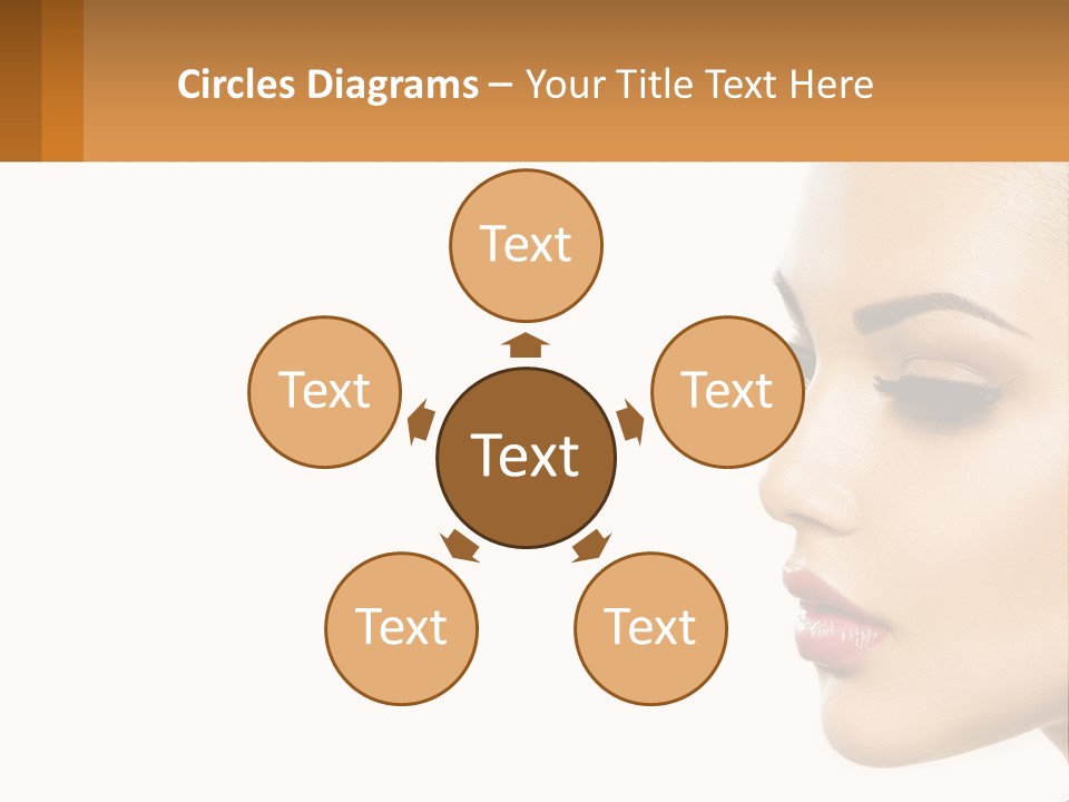 A Beautiful Woman With Makeup On Her Face PowerPoint Template