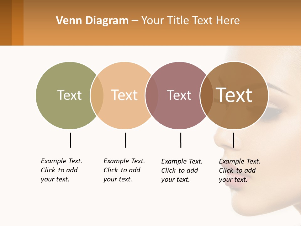 A Beautiful Woman With Makeup On Her Face PowerPoint Template