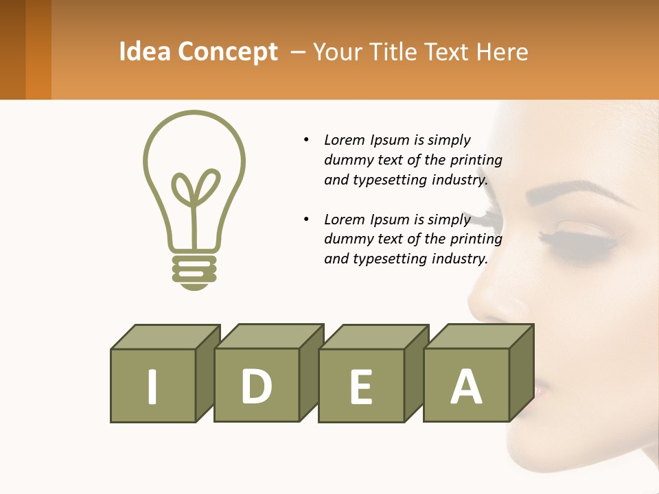 A Beautiful Woman With Makeup On Her Face PowerPoint Template