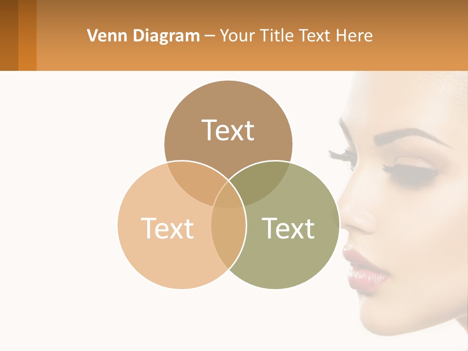 A Beautiful Woman With Makeup On Her Face PowerPoint Template