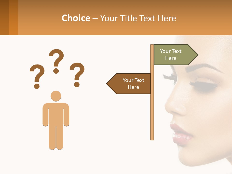 A Beautiful Woman With Makeup On Her Face PowerPoint Template