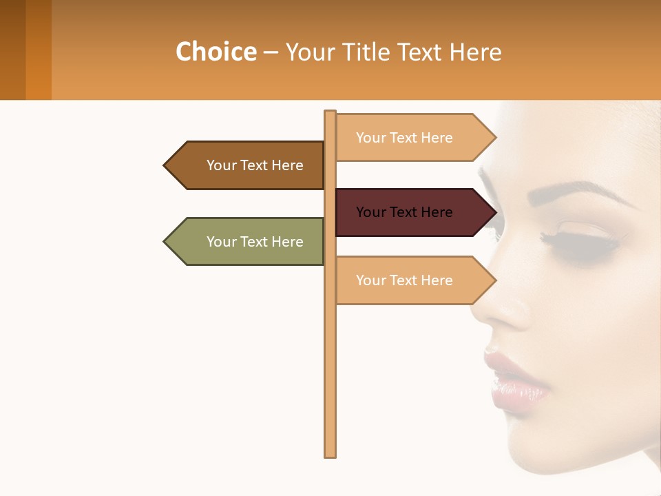 A Beautiful Woman With Makeup On Her Face PowerPoint Template
