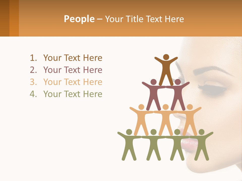 A Beautiful Woman With Makeup On Her Face PowerPoint Template