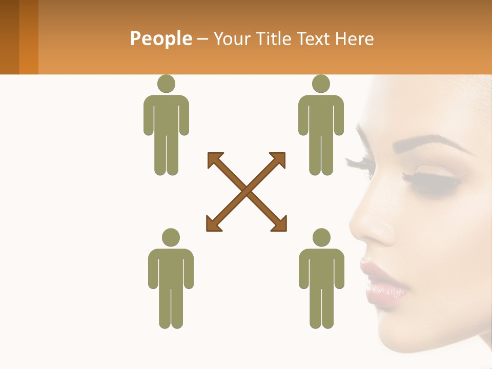 A Beautiful Woman With Makeup On Her Face PowerPoint Template