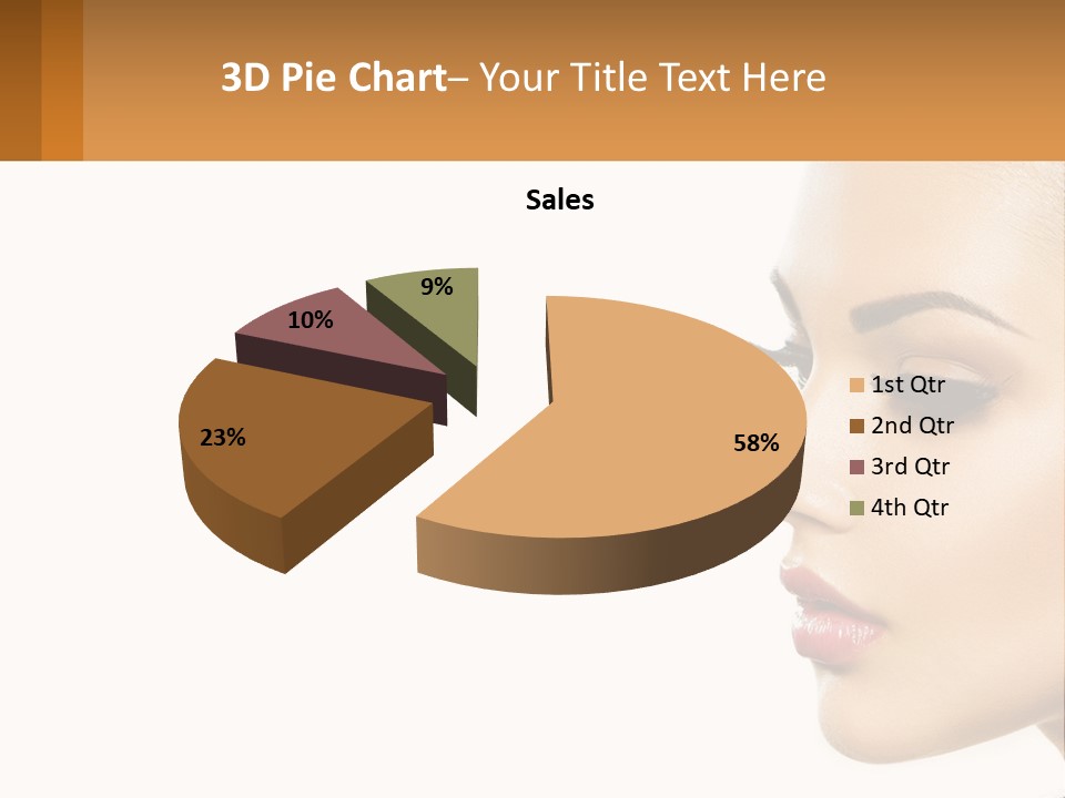 A Beautiful Woman With Makeup On Her Face PowerPoint Template